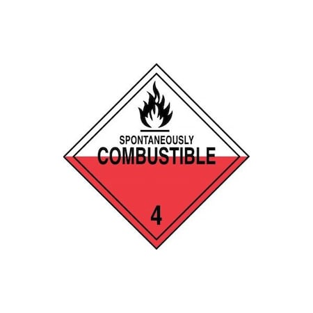 Accuform DOT PLACARD HAZARD CLASS 4  MPL403FV50 MPL403FV50